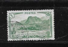 REUNION FRENCH SC#150 1933 1 FRANC WATERFOWL LAKE DEFINITIVE VF USED OLD STAMP