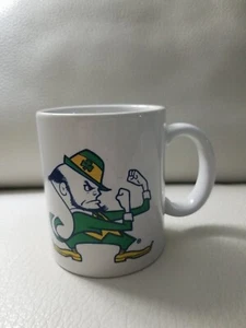 Notre Dame Coffee Mug 1994 Made In USA Fighting Irish NCAA Ceramic Leprechaun ND - Picture 1 of 8