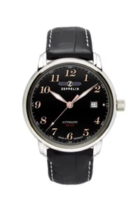 Zeppelin 76562 Men’s Automatic Analog Watch with Date & Leather Strap - Silver - Picture 1 of 5