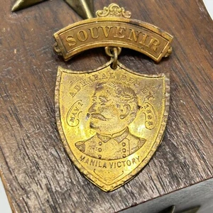 Antique Admiral Dewey Manila Victory May 1 1898 Souvenir Pin Medal Navy Military - Picture 1 of 4