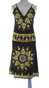 Matthew Williamson Dress Vintage Beaded Couture Sequin Silk Deep V Back 30s UK 8 - Picture 1 of 14