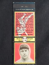 1935 Diamond Match covers black borders RARE Walter Berger Boston Braves