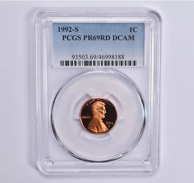 PR69 RD 1992-S Lincoln Memorial Cent PCGS Blue Lbl - Image 1 of 4