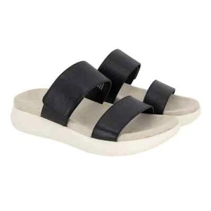 KENSIE Women's Jipsy Double Band Sandals Black Slip On Slide Size 8.5 M NIB - Picture 1 of 2