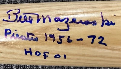 Bill Mazeroski Signed Baseball Bat Autograph Inscrip Pirates 1956-72 HOF 1 JSA - Image 1 of 4