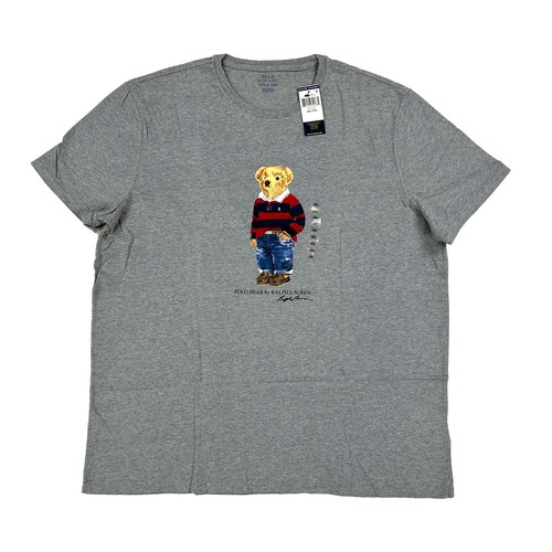 Ralph Lauren Polo Bear Tennis T Shirt Gray XXL Vintage Brand New