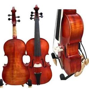 5 strings viola 18", higher ribs,Rich Deep bigger Sound,Flames maple Back#15968 - Picture 1 of 9