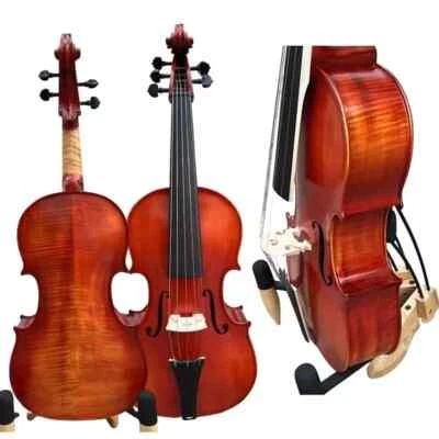 5 strings viola 18", higher ribs,Rich Deep bigger Sound,Flames maple Back#15968 - Image 1 of 4