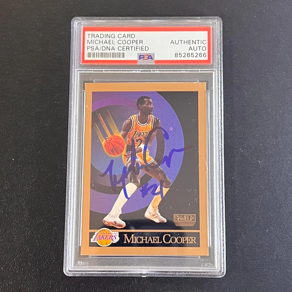 1990 Skybox #134 Michael Cooper Signed Card AUTO PSA Slabbed Lakers - Image 1 of 2