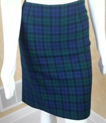 Vintage Pendleton Falda Negro Reloj Tartán Cuadros Lápiz Carrera Dak Academia  Foto 1 de 4