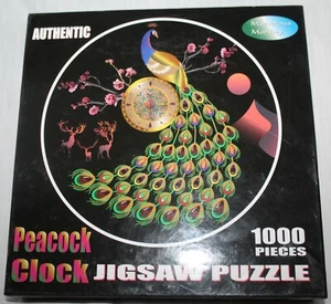 Peacock Clock Jigsaw Puzzle 1000 pieces Marvelous Monkey Toys NIB  - Picture 1 of 5