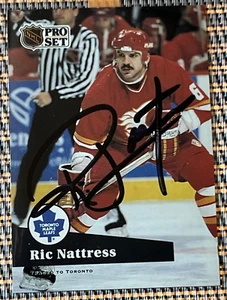 #363 Ric Nattress IN PERSON HARD SIGHNED Calgary Flames 91-92 Pro Set - Picture 1 of 2