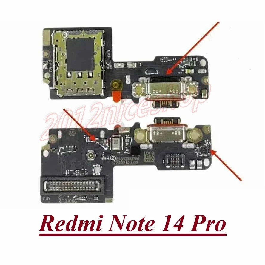 OEM Type-C Charging Port Mic Sim Connector Jack Board For Redmi Note 14 Pro 5G - Image 1 of 1