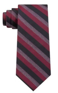 Madison Men's Black Red Heather Stripe Print 3" W Classic Necktie - Picture 1 of 3