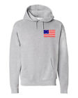 New Men's Chest Betsy Ross Us Flag Gray Hoodie Sweater America Usa July 4 Pride