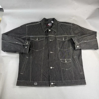 Vintage Southpole Jean Jacket XL Gray Mens Denim Button Up Cotton Used #43 Foto 1 de 4