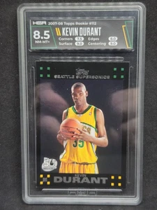 Tarjeta de novato Kevin Durant 2007-08 NBA Topps #112 RC - HGA 8,5 casi nueva/como nueva+ calificada - Imagen 1 de 3