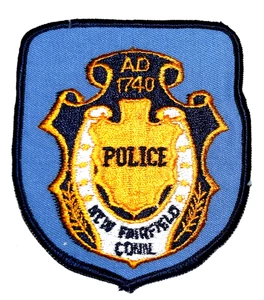 NEW FAIRFIELD – POLICE - CONNECTICUT CT Sheriff Police Patch VINTAGE OLD MESH - Picture 1 of 2