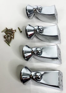 Moderne Chrom Metall Runde Füße Couch Möbel Ersatzbeine (4er Set) Neu! - Bild 1 von 8