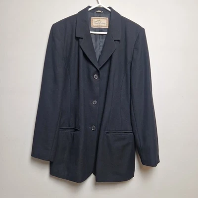 Blazer Thomas Burberry vintage para mujer Reino Unido 14 negro mezcla de lana elegante informal Italia Foto 1 de 4