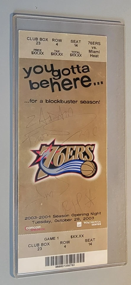 Dwyane Wade NBA Debut Full Ticket 2003 Heat Vs 76ers 10/28/03 - Image 1 of 4