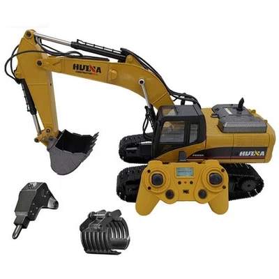 Excavadora de metal RTR excavadora RTR excavadora vehículo luces sonido HUINA 580 1/14 RC stock EE. UU. usada Foto 1 de 4