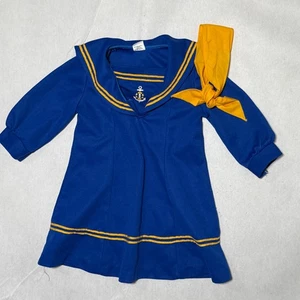 Vintage Sears Sailor Dress Anchor Embroidery With Neckerchief - Picture 1 of 7