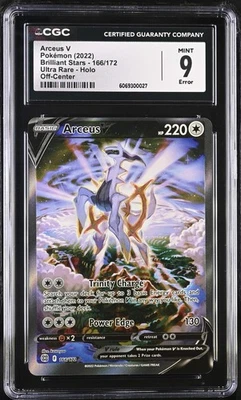 OFF-CENTER Arceus V 166/172 Brilliant Stars CGC Mint 9 ERROR 2022 - Image 1 of 2