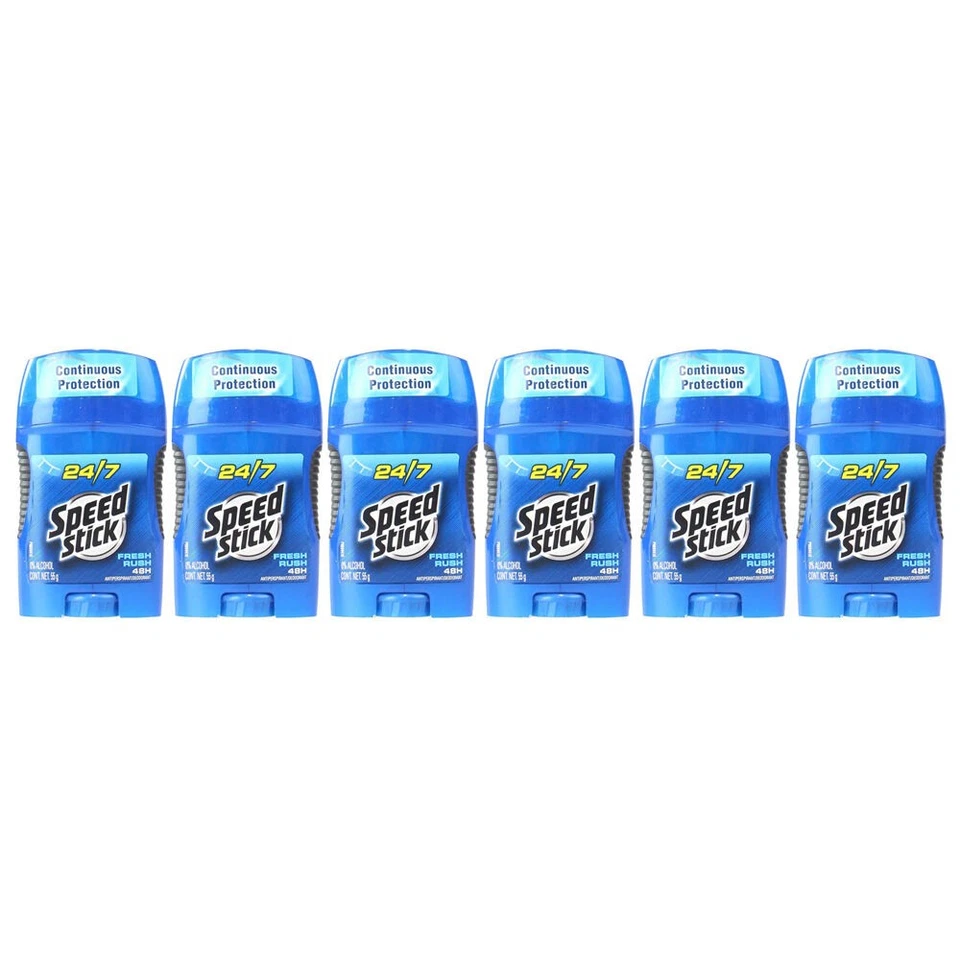 6PK Mennen 24/7 Speedstick Deodorant Antiperspirant Fresh Rush 48H 55g - image 1 of 4