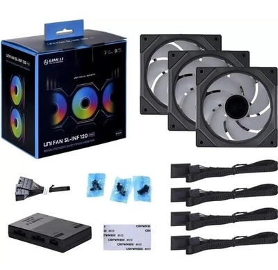 LIAN LI UNI FAN SL INFINITY 120 RGB BLACK  UF-SLIN120-3B/ Brand New Sealed - Image 1 of 4