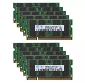 20GB kit Samsung 2GB x10pcs 2Rx8 PC2-6400s DDR2 800Mhz SODIMM Laptop Memory RAM~ - Picture 1 of 6