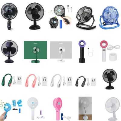 Cooling Portable Desk Fans Oscillating Standing Clip Small Table Fan 2/3 Speed - Image 1 of 2