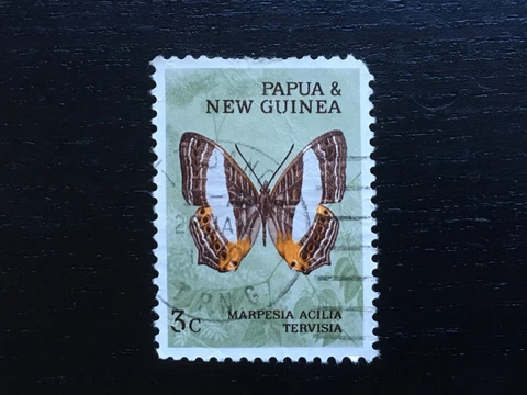 PAPUA NEW GUINEA PNG 1966-1967 BUTTERFLIES 3C MARPESIA ACILIA TERVISIA - USED Cover