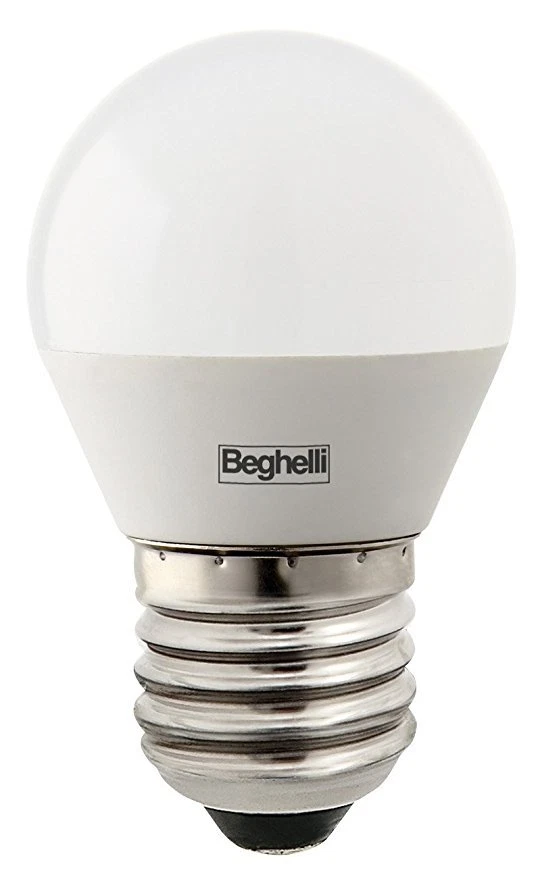 LAMPADA SFERA SAVING LED 3000K 5W E27 450LM BEGHELLI 56990 - Immagine 1 di 1