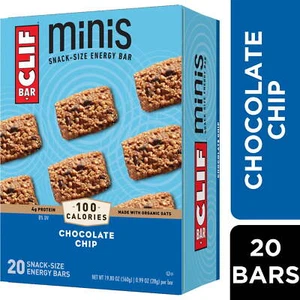 CLIF BAR Minis-Chocolate Chip-Made w/Organic Oats -4g Protein 0.99 oz. (20 Pack) - Picture 1 of 12