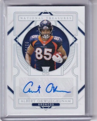 Albert Okwuegbunam 2020 Panini National Treasures Silver Rc Auto (3/25) - Image 1 of 2