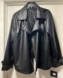 Marc New York Andrew Marc Women’s Black Leather Jacket Crocodile Pattern. Sz: 2X - Picture 1 of 11