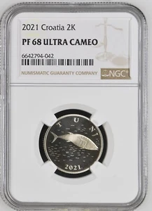CROATIA coin 2 Kune 2021 NGC PF 68 Ultra Cameo - Picture 1 of 7
