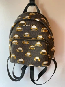 Michael Kors Erin Small Convertible PVC leather backpack - brown and yellow taxi - Picture 1 of 12
