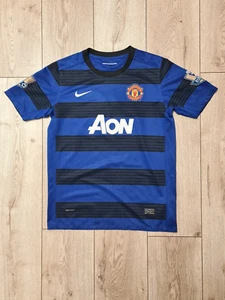 MANCHESTER UNITED 2011 2012 AWAY FOOTBALL SHIRT SOCCER JERSEY BLUE BOYS sXL NIKE - Picture 1 of 11