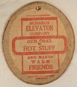 MONARCH ELEVATOR CO CARBÓN PUBLICIDAD HIERRO CALIENTE SOPORTE Y ALFOMBRILLA DE MESA - Imagen 1 de 2