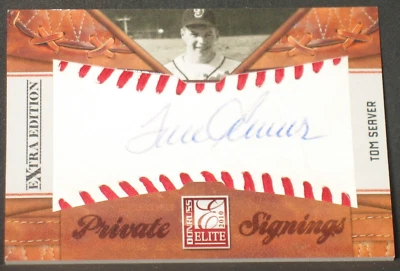 Tom Seaver 2010 Donruss Elite Private Signings Sweet Spot Autograph (1/10) Mets - Image 1 of 2