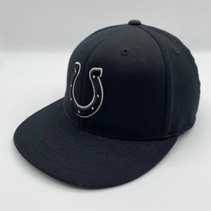 Indianapolis Colts NFL Black Reebok Stretch Fitted Hat Mens 7 1/4 - 7 5/8 - Picture 1 of 5