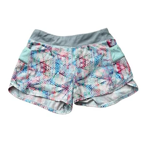Athleta Shorts Girls 12 Multicolor Geometric Lined Running Workout Reflective - Picture 1 of 6
