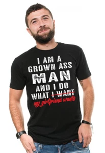 Mens Funny T-shirt Gift for Boyfriend Birthday Gift for men Grown man Funny Tee - Picture 1 of 10