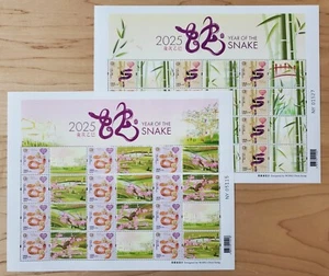 China Hong Kong 2025 Año Nuevo de la Serpiente Sello Conmovedor Mini Hoja 蛇年 - Imagen 1 de 1