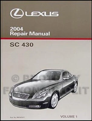 2004 Lexus Sc 430 Tienda Manual Volumen 1 SC430 Nuevo Original Reparar Servicio - Imagen 1 de 2