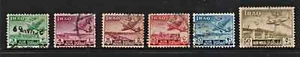 Used set of 6 stamps " PLANE OVER BUILDINGS " Iraq 1949 - Picture 1 of 2
