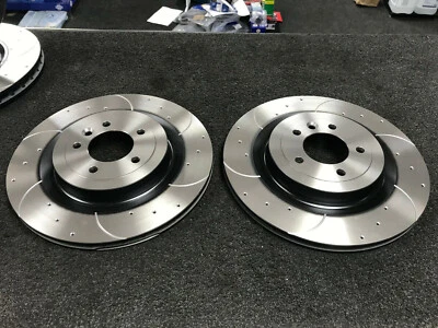 FOR BMW G20 G21 G22 G23 G30 G31 FRONT DRILLED GROOVED BRAKE DISCS SET 348 MM - Image 1 of 2