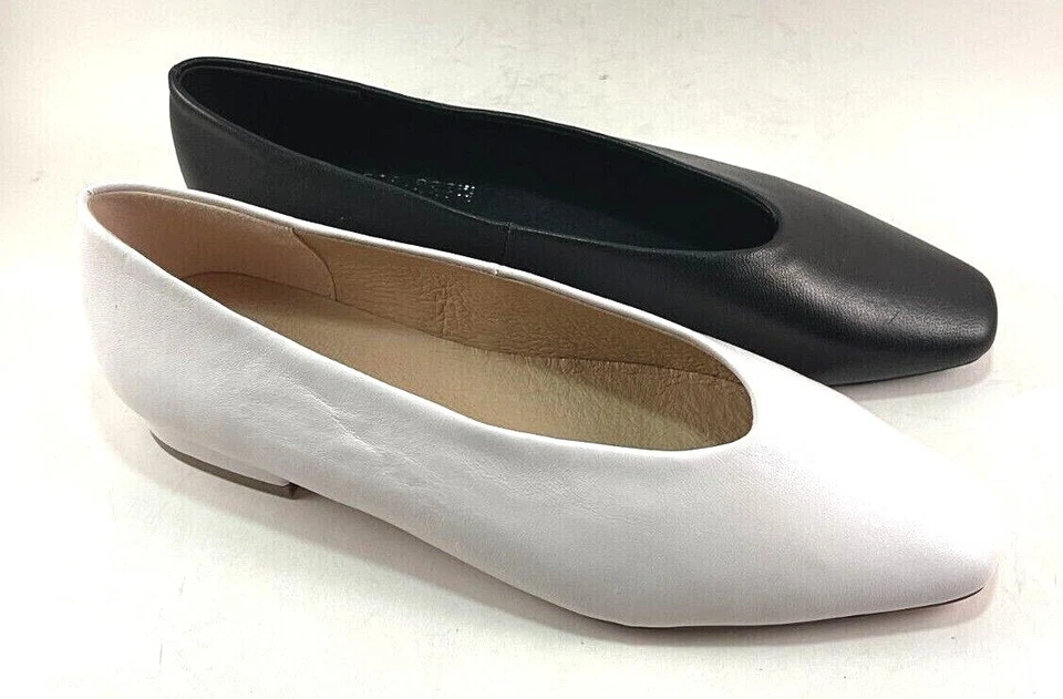 Zapatos de salón Chelsea Crew de cuero liso con punta de almendra tacón bajo elige talla/color Foto 1 de 1